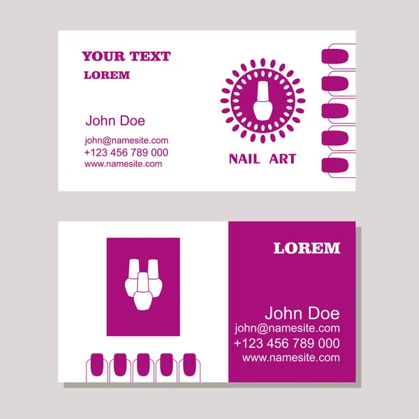 Conjunto de plantillas de diseño de tarjetas de visita de salón de manicura — Vector de stock