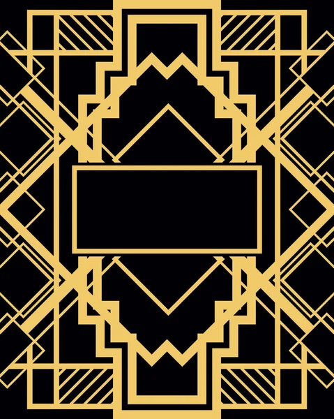 Modello geometrico in stile art deco, sfondo vintage vettoriale oro — Vettoriale Stock