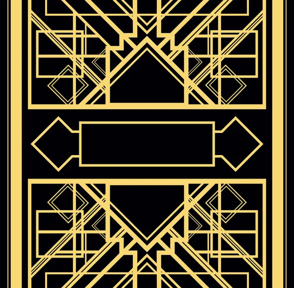 Art deco stijl geometrische patroon, gouden vector vintage achtergrond — Stockvector