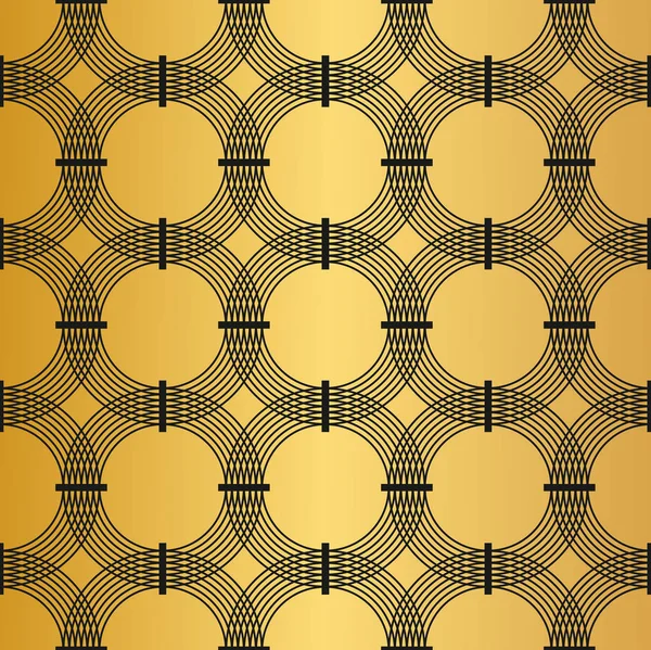 Patrón geométrico sin costura simplista con círculos enredados, vec — Archivo Imágenes Vectoriales