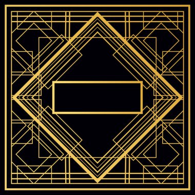Arart deco çerçeve için dekoratif tasarım vektör geometrik çerçevede