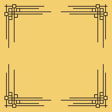 Vektör Art deco çerçeve için dekoratif geometrik çerçevede, 