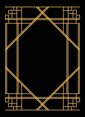 Vektör Art deco çerçeve için dekoratif geometrik çerçevede, 