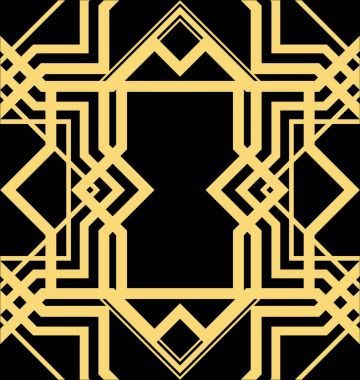 Art deco siyah süs dekoratif çerçeve