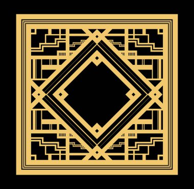 Vektör Art deco çerçeve için dekoratif geometrik çerçevede, 