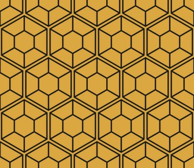 Geometrik arka plan. Altıgen mesh katıştırılmış hücreleri ile. Vektör sorunsuz çizim. Ritmik yinelenen desen. Modern tarz geometrik şablonları için. Ayarla