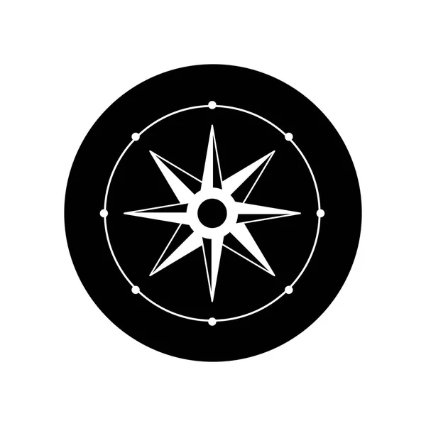 Rosa del viento brújula vector simbol.Compass elemento de diseño icono — Archivo Imágenes Vectoriales