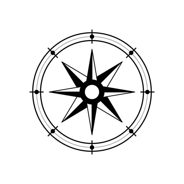 Rosa del viento brújula vector simbol.Compass elemento de diseño icono — Archivo Imágenes Vectoriales