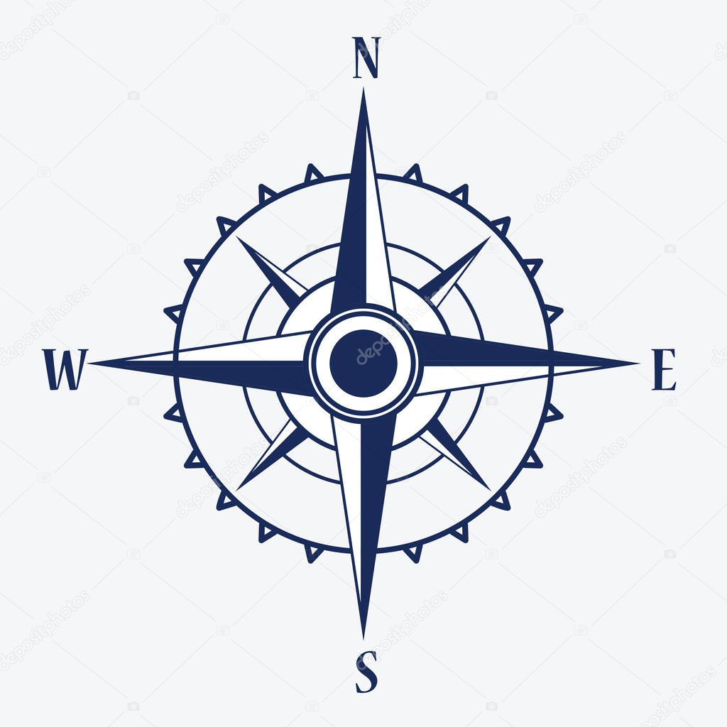 Wind rose compass  vector symbol.