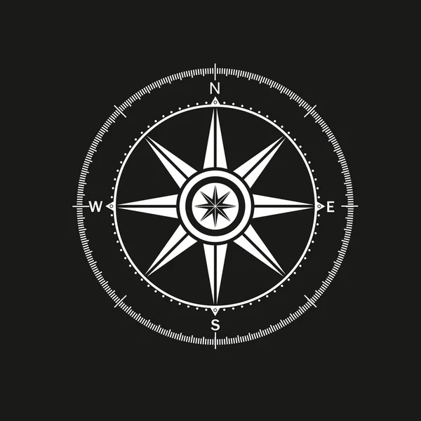Rosa del viento brújula vector simbol.Compass elemento de diseño icono — Archivo Imágenes Vectoriales