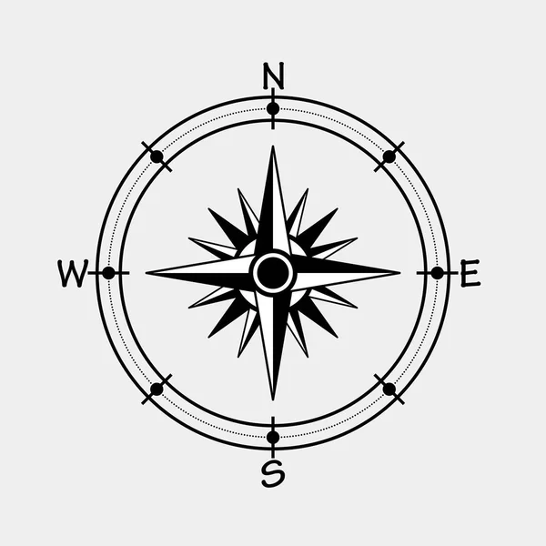 Rosa del viento brújula vector simbol.Compass elemento de diseño icono — Archivo Imágenes Vectoriales