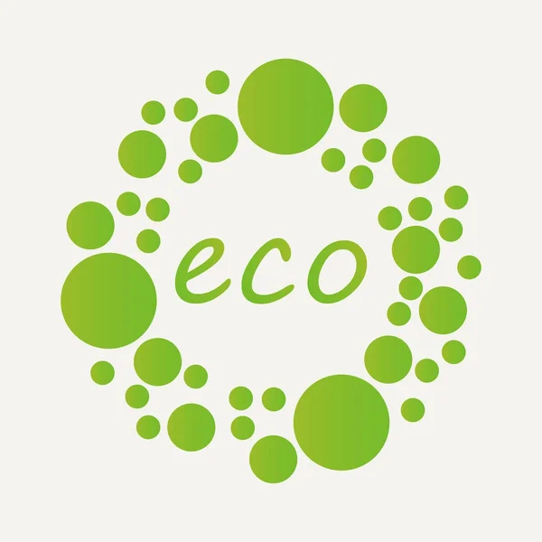 Eco ondertekenen, ecologische label cirkel stempel, logo vorm etiket ontwerp f — Stockvector