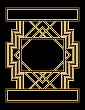 Art deco vintage dekoratif çerçeve. Retro kartı tasarım vektör temp