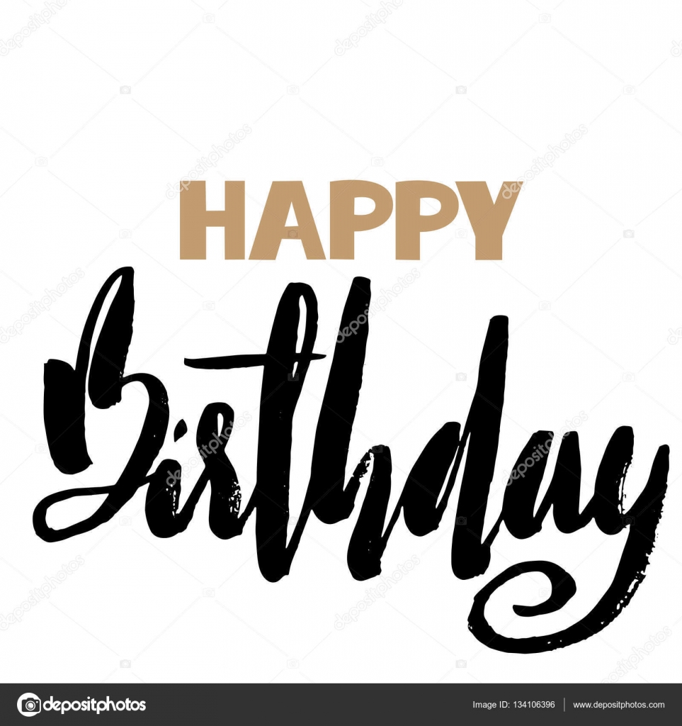Joyeux Anniversaire Lettrage Pour Invitation Et Carte De Vœux Impressions Et Affiches Inscription Dessinee A La Main Dessin Calligraphique Illustration Vectorielle Image Vectorielle Par Rtyt01 Mail Ru C Illustration