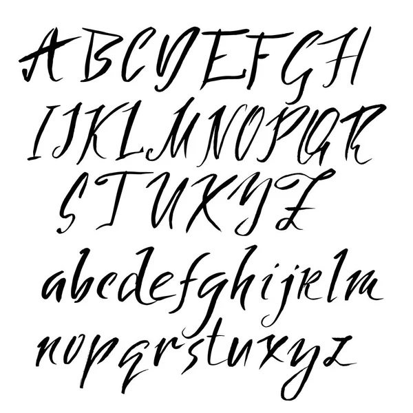 Hand drawn vector alphabet. Signature script brush font. Isolated