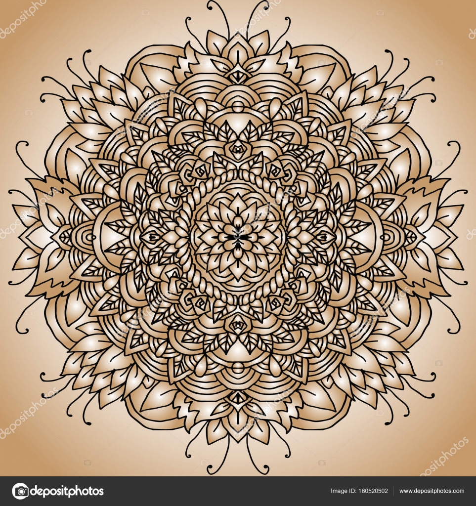 Mandala ornamento astratto Reticolo asiatico Priorit  bassa autentica sfumatura dorata — Vettoriale Stock