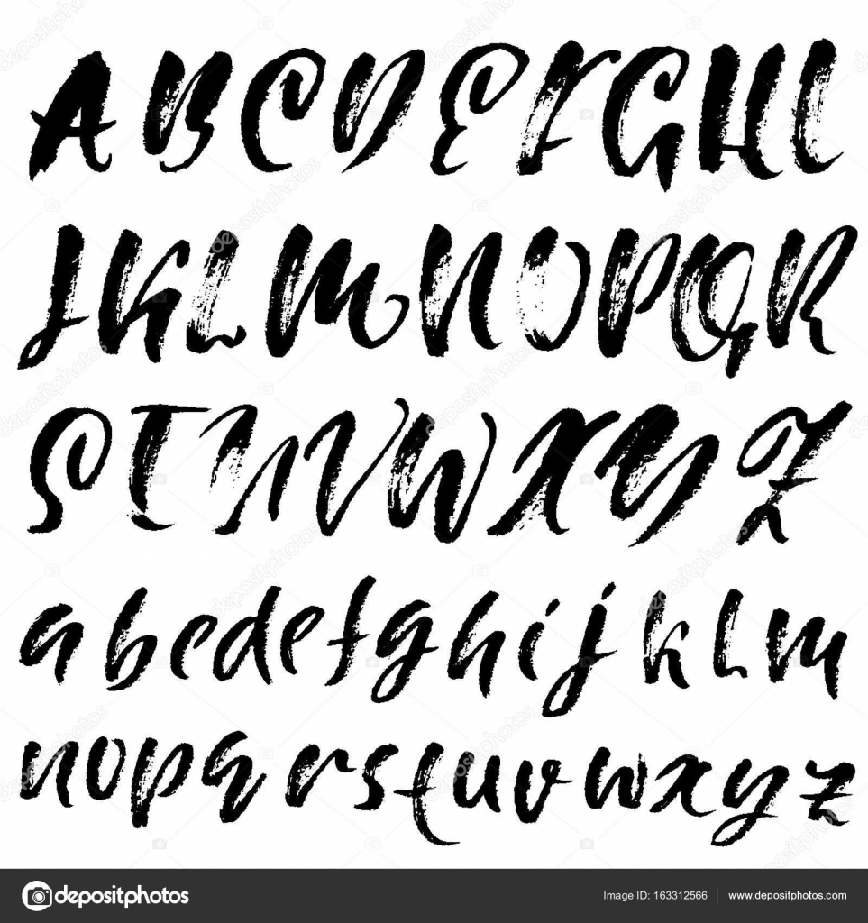 Polices De Calligraphie Elegante Dessine Main Lettrage De Pinceau