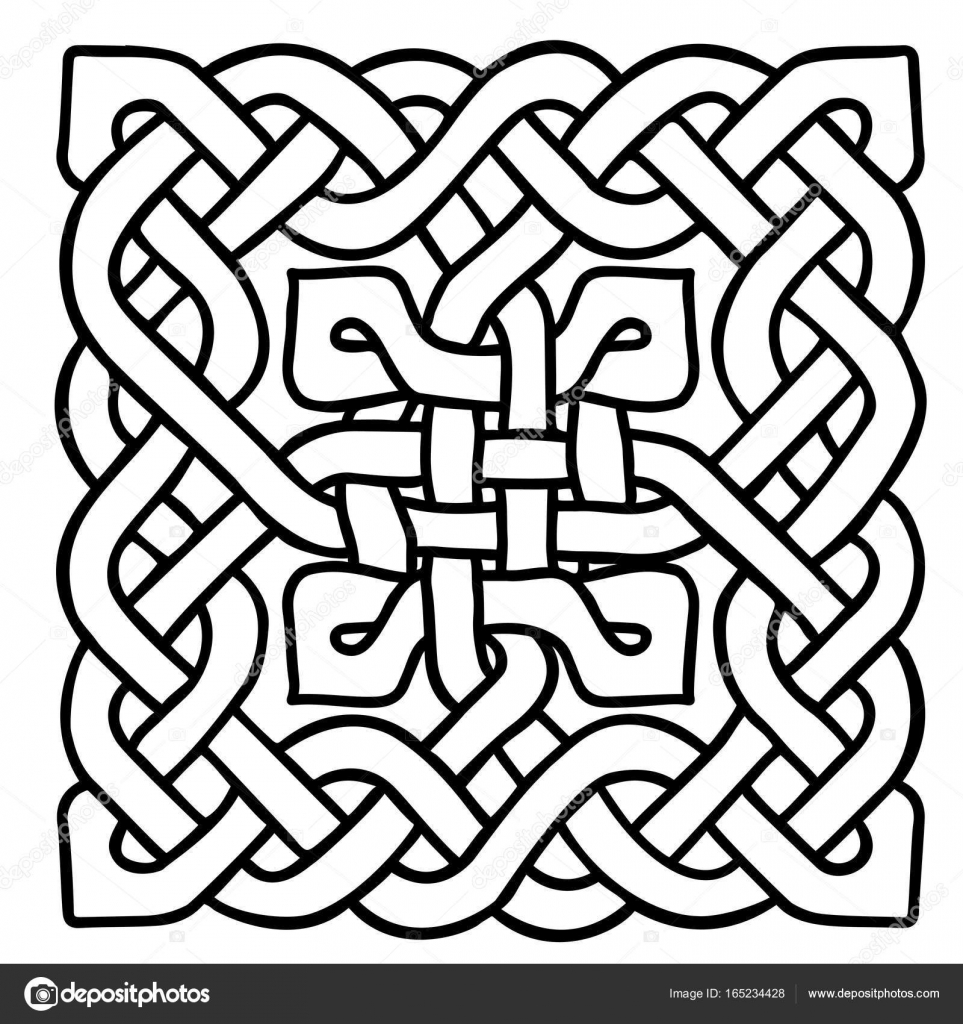 Celtic black and white pattern. Scandinavian ornament. Ribbon ...
