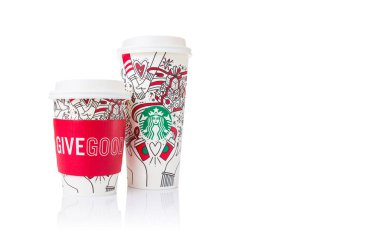 2 boyutları, Grande ve Venti, bea, Starbucks kahve kağıt bardak