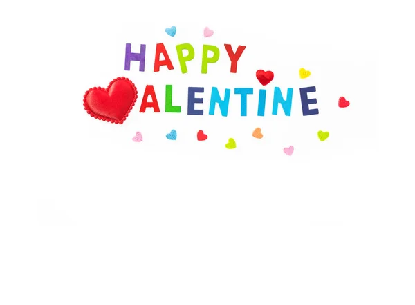 Colorate lettere Happy Valentine su sfondo bianco isolato — Foto Stock