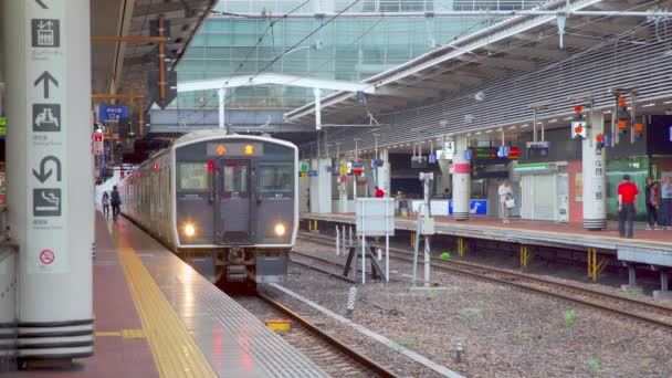 Fukuoka Japan July 2019 Trains Come Station Fukuoka Japan Juluy — 비디오