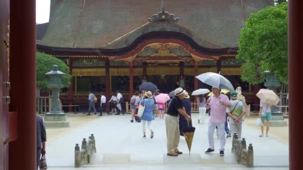 Dazaifu Japan Juli 2019 Turister Och Japaner Besöker Den Berömda — Stockvideo