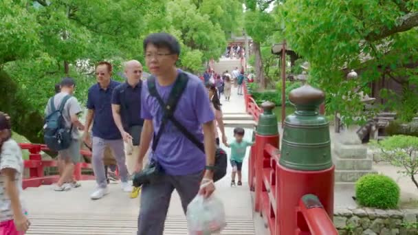 Dazaifu Japan July 2019 Tourists Local Japanese People Walk Beautiful — Stock Video