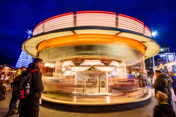 Innsbruck Österrike December 2019 God Natt Julmarknaden Innsbruck Österrike — Stockfoto