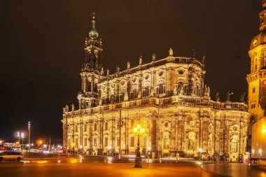 Katholische Hofkirche Dresden Cathedral. Night shot