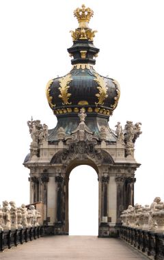 Taç kapısı Zwinger, Dresden, Almanya Barok tarzında sarayda. İzole