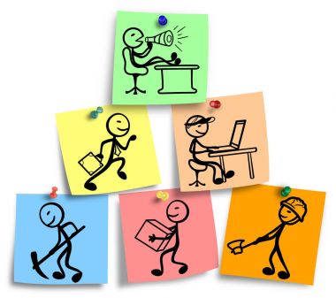 Simple illustration of work organizational chart in a company. clipart