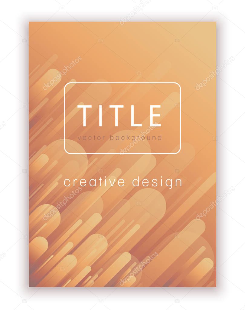 Creative minimum template for cover design, vector abstract background. Modern pattern in soft gradient shapes composition brown-yellow-orange colors for creating flyers, banners, posters, card