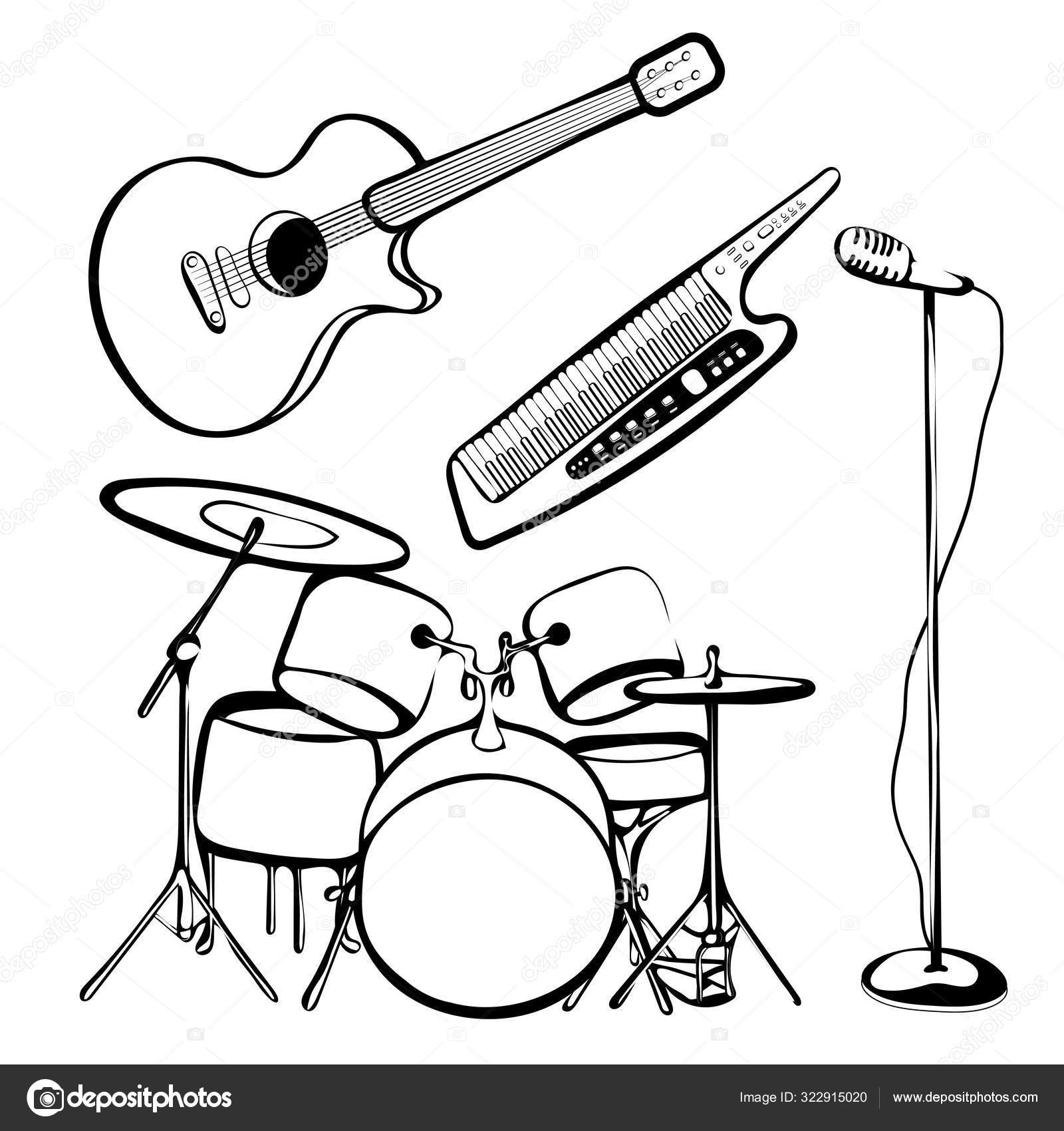 Premium Vector | Vector hand drawn color musical instruments set-saigonsouth.com.vn