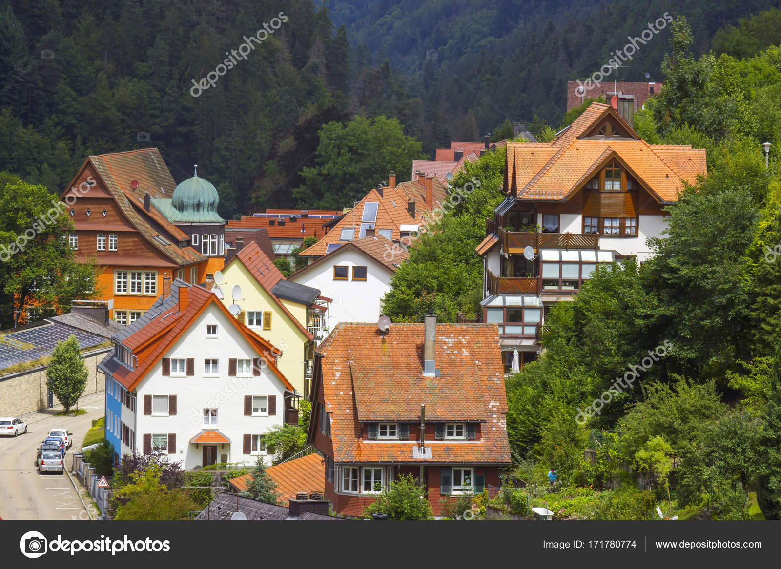 View of Triberg im Schwarzwald town Germany, BadenWurttemberg Stock Photo by ©mira.drozdowski