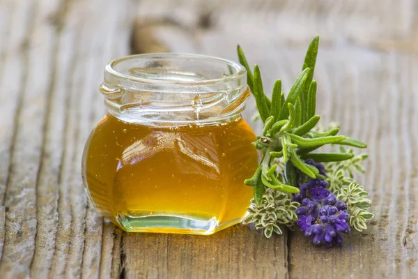 herbal honey with fresh herbs
