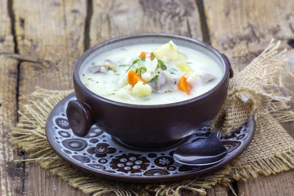 Fresh vegetable soup in a bowl — Stock Photo, Image