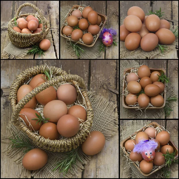 Easter collage - pictures with eggs — Stock Photo, Image