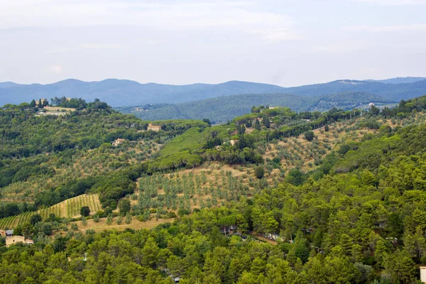 Blick Auf Typische Toskanische Landschaft Sommer Italien — Stockfoto