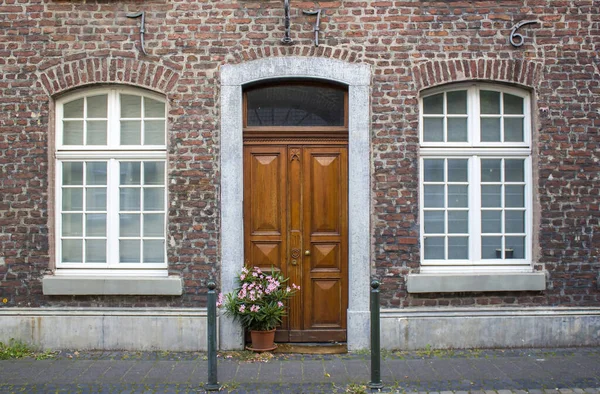 Ancienne Maison Allemande Avec Porte Fenêtres Bois Wachtendonk Rhénanie Nord — Photo