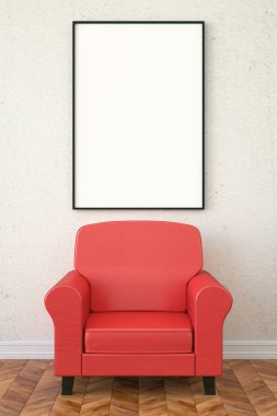  deri koltuk ve bir poster