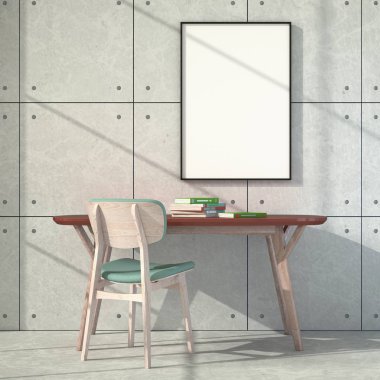 Çalışma alanı mockup. Pencereden ışık.