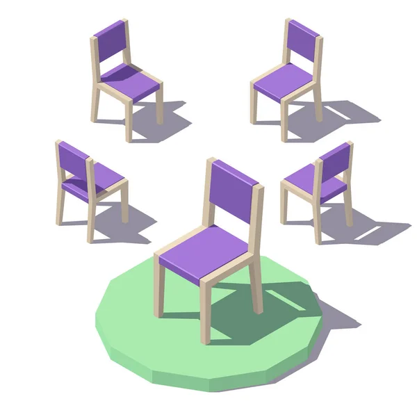 Vector low poly Chair — Stock Vector