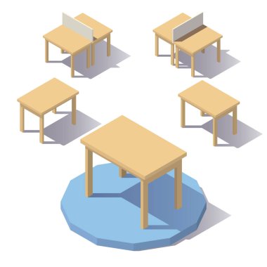 Vektör izometrik düşük Poli tablo