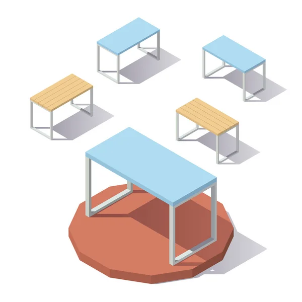 Lowpoly isometric Office Table — Stock Vector