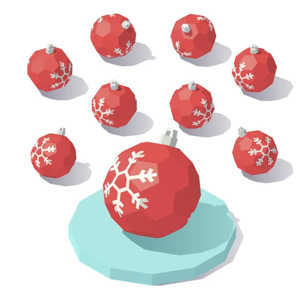 Christmas speelgoed rode bal — Stockvector