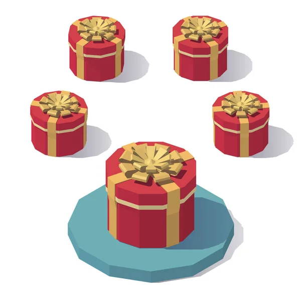 Ronde geschenkdoos met deksel — Stockvector