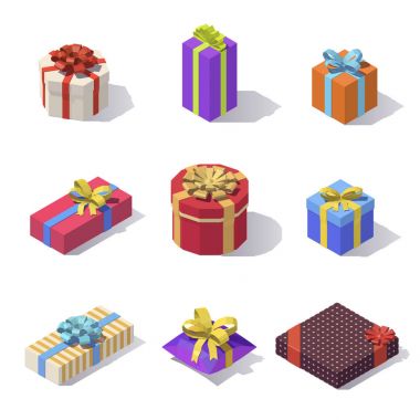 Lowpoly Hediyelik kutu süslemeleri
