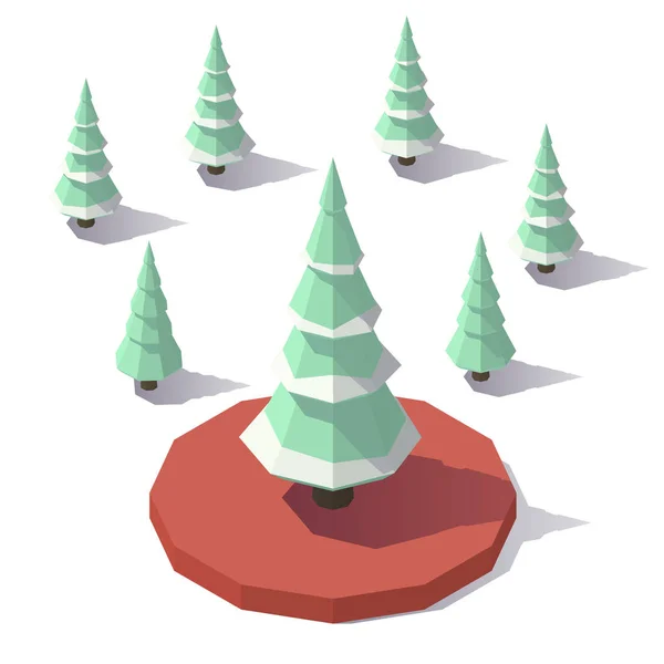 Árvore de Natal na neve — Vetor de Stock