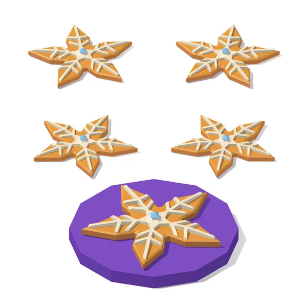 Biscuit de Noël en forme d'étoile — Image vectorielle