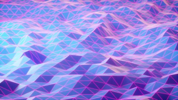 Polygoner Vågor Perfekt sömlös loop av slowmotion polygon vågor — Stockvideo